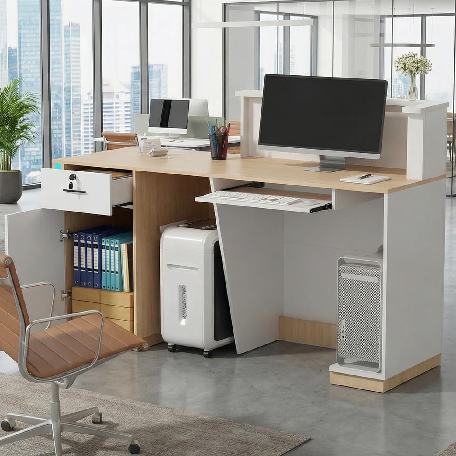 Modern Reception Desk with LED - Reception Desk Counter recension och pris
