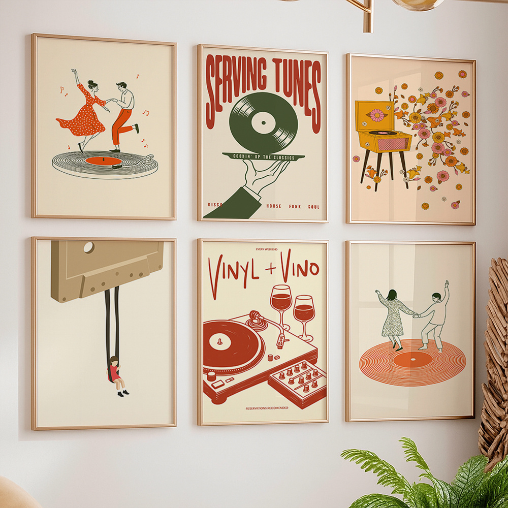 1pc Vintage Music Canvas Poste - Office Furniture Loft recension och pris