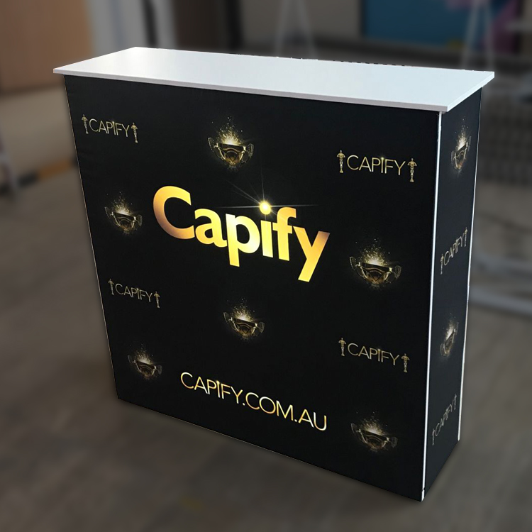 Aluminum Backlit Pop up Trade  - Reception Desk Counter recension och pris