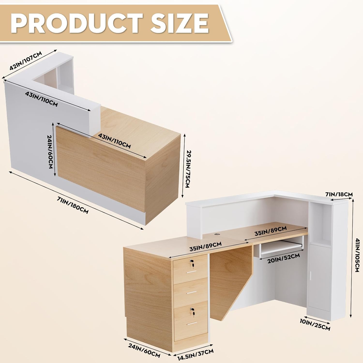 Reception Desk with Lockable D - Reception Desk Counter recension och pris