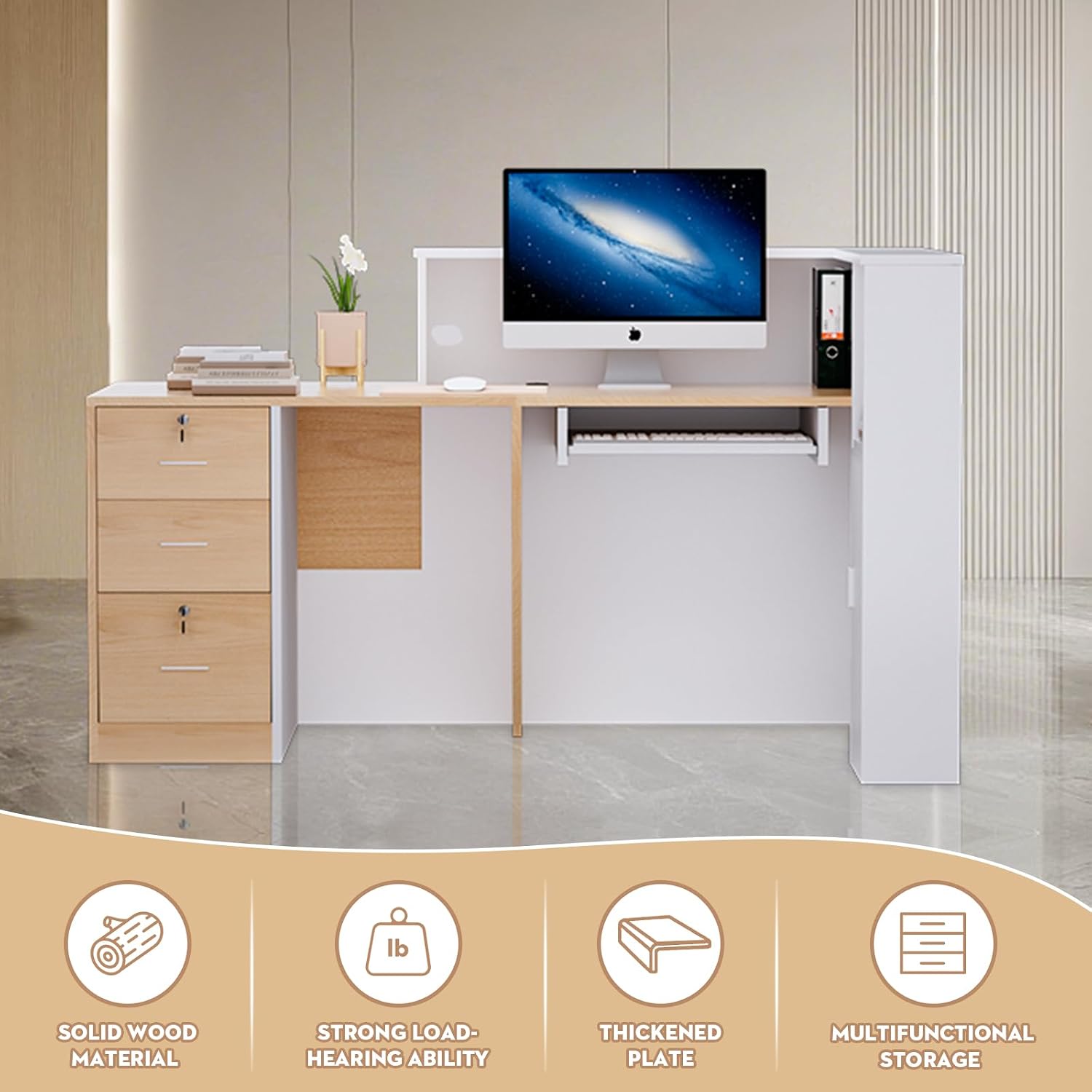 Reception Desk with Lockable D - Reception Desk Counter recension och pris