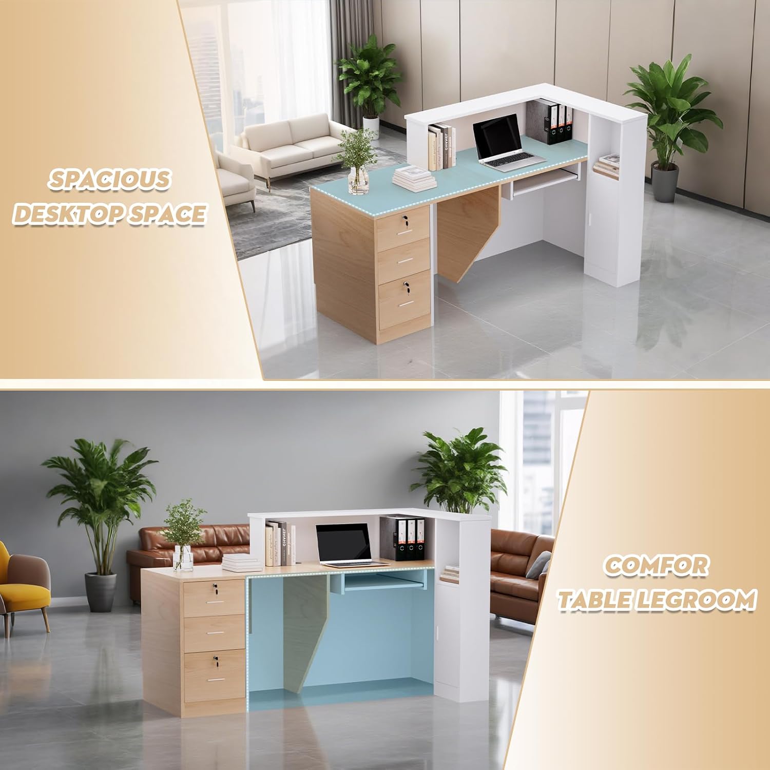 Reception Desk with Lockable D - Reception Desk Counter recension och pris
